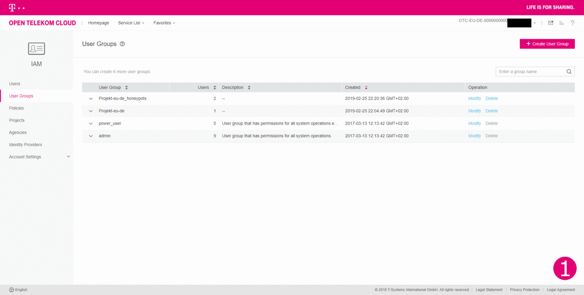 Create API user